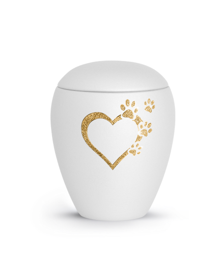 Edition Verona, velvet weiss, Sparkling Star Herz mit Pfoten in gold