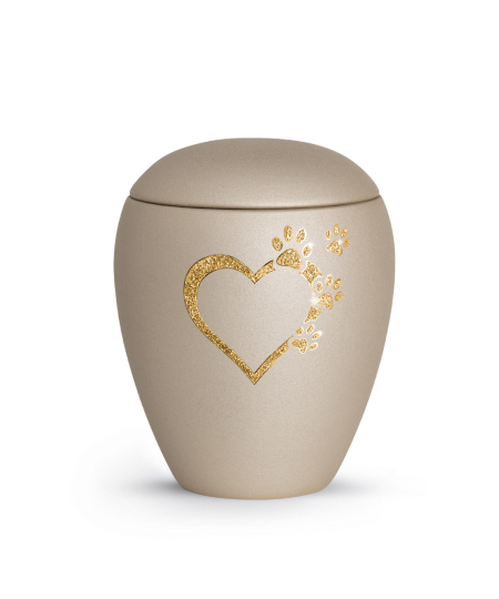 Edition Verona, velvet champagner, Sparkling Star Herz mit Pfoten in gold