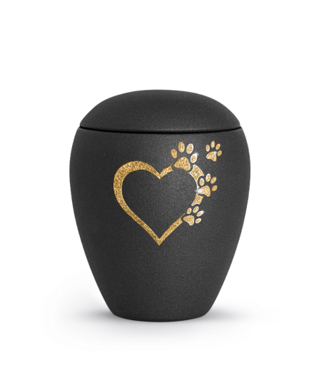 Edition Verona, velvet schwarz, Sparkling Star Herz mit Pfoten in gold