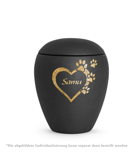 Edition Verona, velvet schwarz, Sparkling Star Herz mit Pfoten in gold