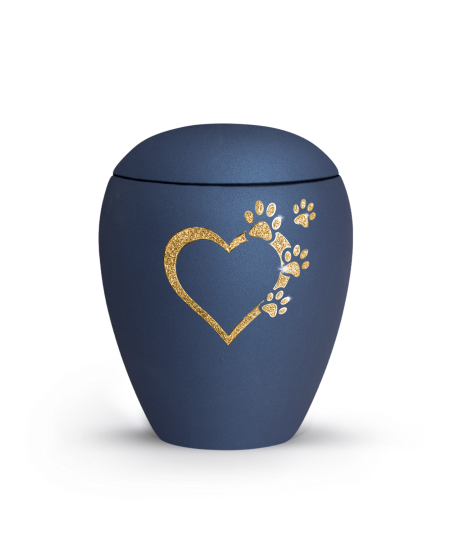 Edition Verona, velvet navy, Sparkling Star Herz mit Pfoten in gold