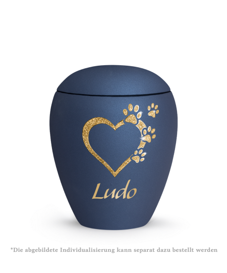 Edition Verona, velvet navy, Sparkling Star Herz mit Pfoten in gold