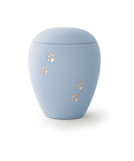 Edition Siena, Samtton himmelblau, goldene Pfoten vertieft