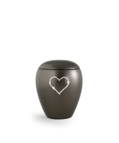 Edition Crystal, perlmutt chocolat, Herz aus Kristallen