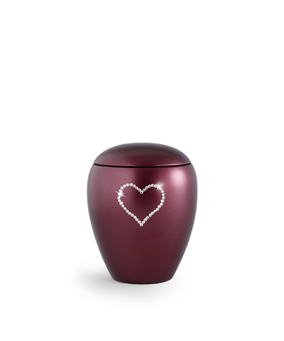 Edition Crystal, perlmutt weinrot, Herz aus Kristallen