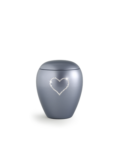 Edition Crystal, perlmutt stahlgrau, Herz aus Kristallen