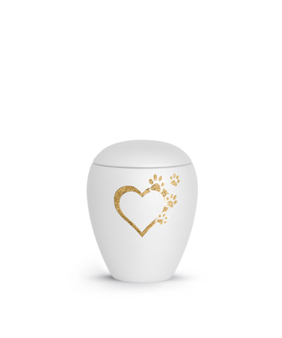 Edition Verona, velvet weiss, Sparkling Star Herz mit Pfoten in gold