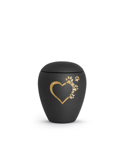 Edition Verona, velvet schwarz, Sparkling Star Herz mit Pfoten in gold