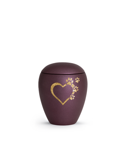 Edition Verona, velvet berry, Sparkling Star Herz mit Pfoten in gold