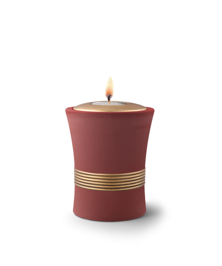 Edition Luxor, Samtton - Gedenklicht, Handbemaltes Dekor altgold, Keramik