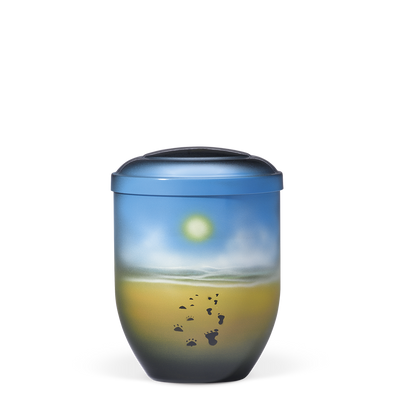 Desiger Urne, Airbrush, ''Tatzenspuren im Sand''