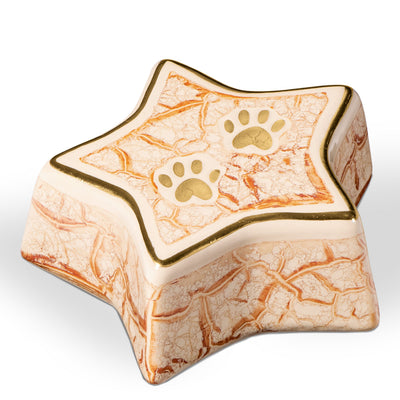 Keramikstern, Pfoten Gold, Goldrand