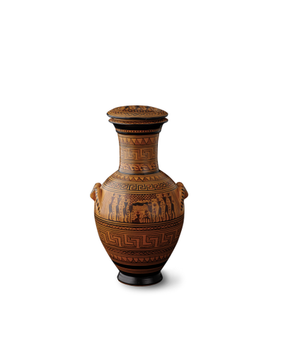 Deckelvase geometr.Periode, Nat. Archäol. Museum Athen, Handgef.