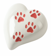 Porzellan white heart shaped urn prints
