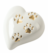 Porzellan white heart shaped urn prints