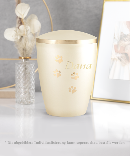 Edition Elegance, perlmutt champagner, Pfotenmotiv gold glänzend