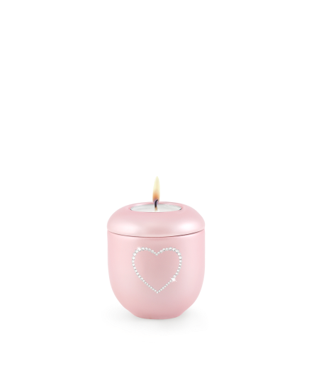 Edition Crystal, perlmutt - Gedenklicht, Herz aus Kristallen