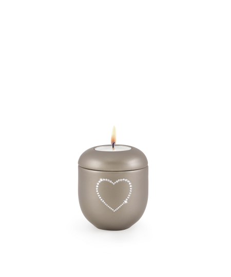 Edition Crystal, perlmutt - Gedenklicht, Herz aus Kristallen