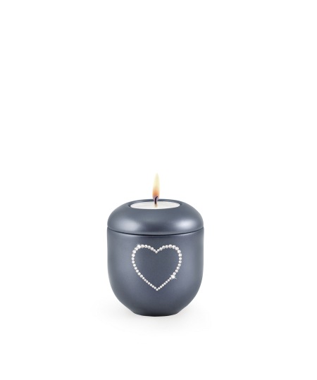 Edition Crystal, perlmutt - Gedenklicht, Herz aus Kristallen