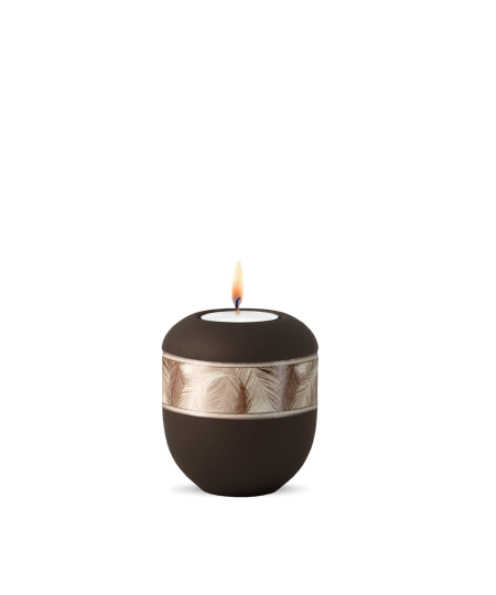 Edition Facile, Gedenklicht, Blätterdekor/ Federdekor