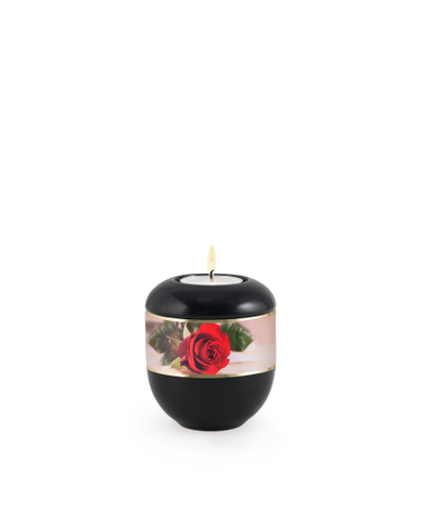 Edition Red Rose, Porzellan, Klavierlack schwarz, Rose