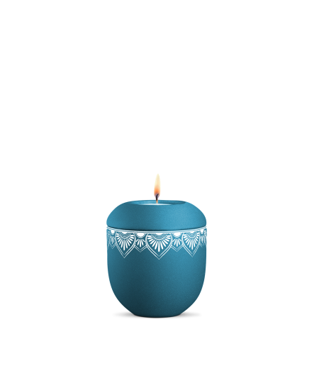 Gedenklicht, Infinity Mandala, velvet, Mandala auf dem Deckel und umlaufend