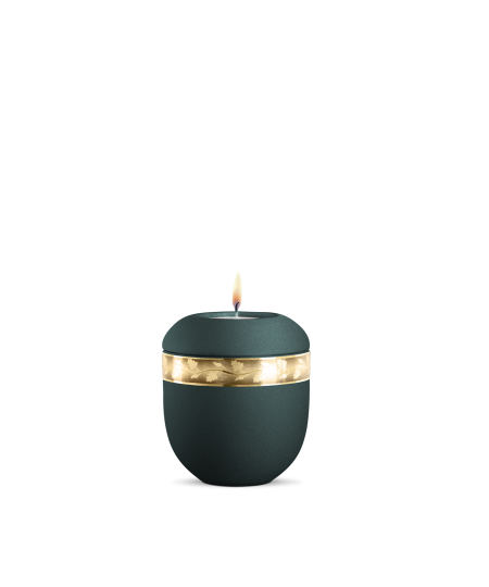 Gedenklicht, Infinity Livorno, velvet, gebürstetes Golddekor "Ast"