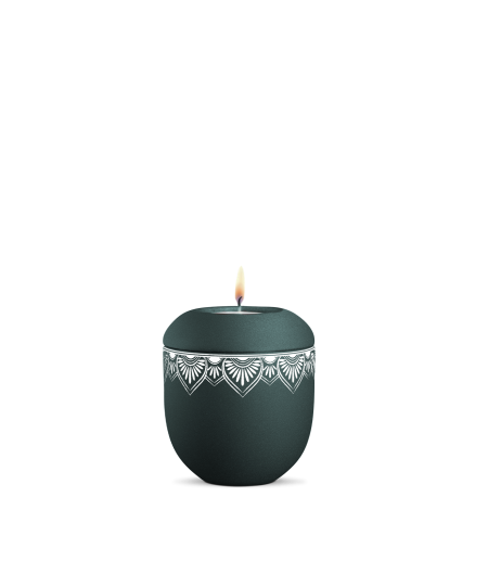 Gedenklicht, Infinity Mandala, velvet, Mandala auf dem Deckel und umlaufend