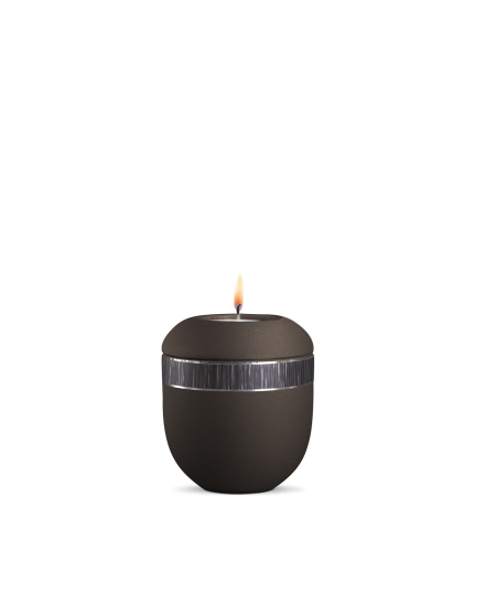 Gedenklicht, Infinity Veta, velvet Schwarz, schwarz gebürstetes Dekor