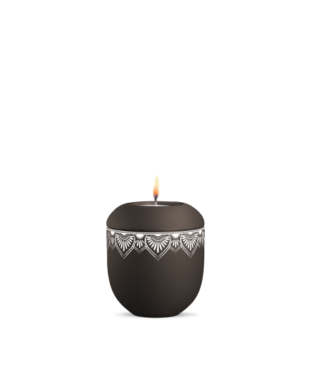 Gedenklicht, Infinity Mandala, velvet, Mandala auf dem Deckel und umlaufend