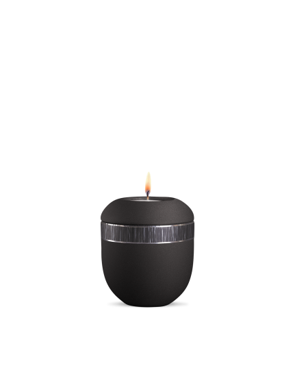 Gedenklicht, Infinity Veta, velvet Schwarz, schwarz gebürstetes Dekor