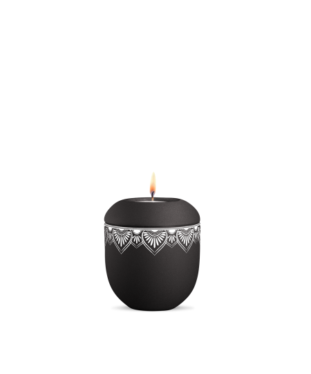 Gedenklicht, Infinity Mandala, velvet, Mandala auf dem Deckel und umlaufend