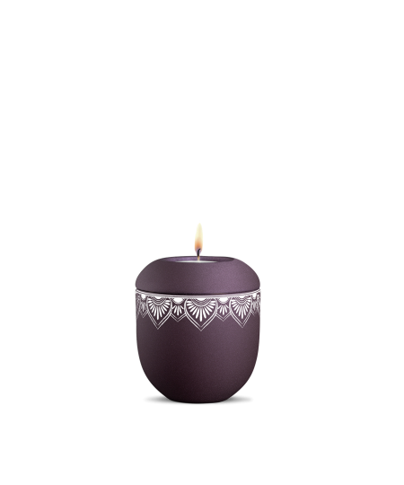 Gedenklicht, Infinity Mandala, velvet, Mandala auf dem Deckel und umlaufend