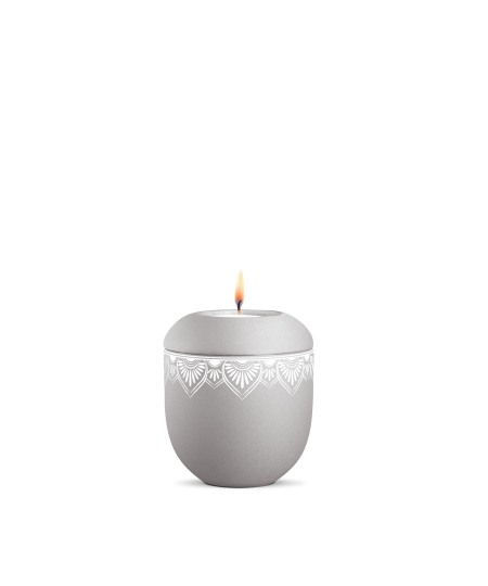 Gedenklicht, Infinity Mandala, velvet, Mandala auf dem Deckel und umlaufend