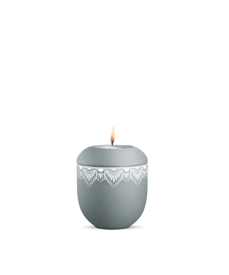 Gedenklicht, Infinity Mandala, velvet, Mandala auf dem Deckel und umlaufend