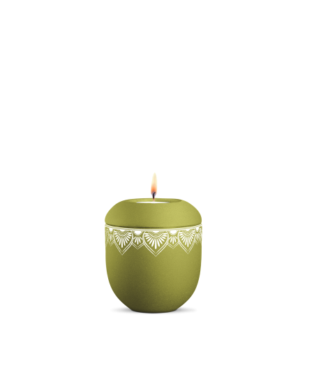 Gedenklicht, Infinity Mandala, velvet, Mandala auf dem Deckel und umlaufend