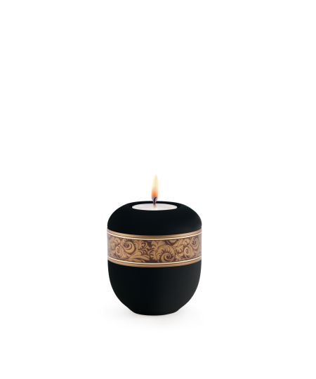 Edition Antiqua, Samtton tiefschwarz - Gedenklicht, Dekor