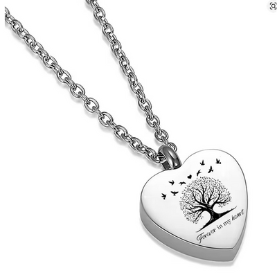 Ascheanhänger herzförmig - Lebensbaum "forever in my heart"