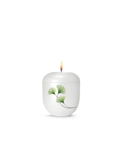 Edition Aurelia, Perlmutt weiss, Ginkgo, Gedenklicht