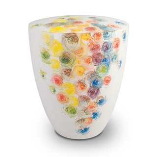 Urne Genesis Weiß Blumenblüten Regenbogen