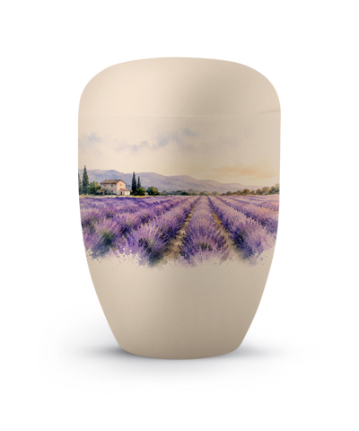 Editon Horizon, Samton creme, mit Aufdruck Lavendelfeld
