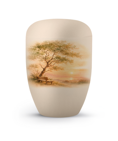 Editon Horizon, Samton creme, mit Aufdruck Bank Baum