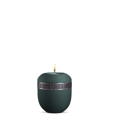 Gedenklicht, Infinity Veta, velvet Schwarz, schwarz gebürstetes Dekor