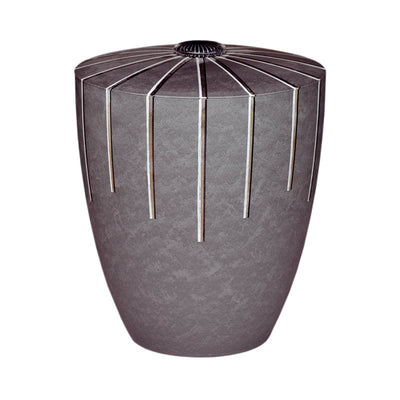 Urne Genesis Silber mit Design Linien silber 3D
