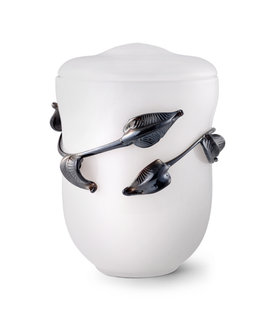 Weiß, Blattornament, Glas